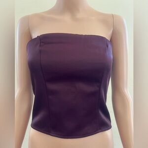 a new day Dark Purple Strapless Crop Top